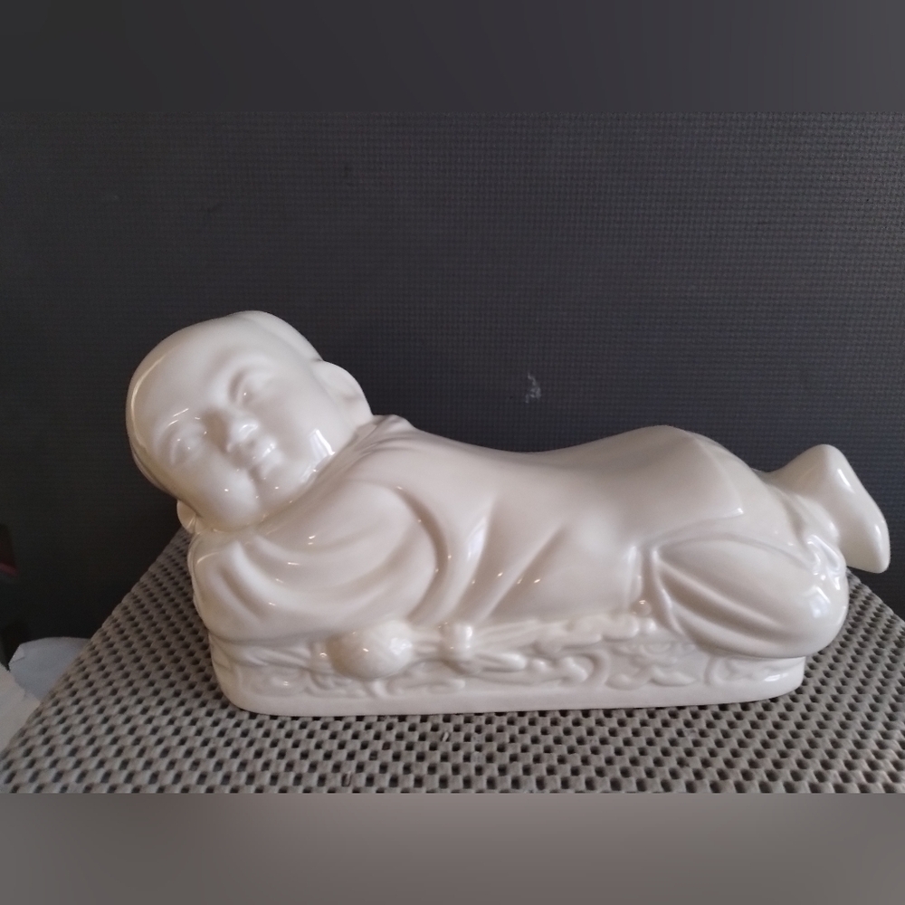 Vintage Chinese Sleeping Boy Porcelain Pillow